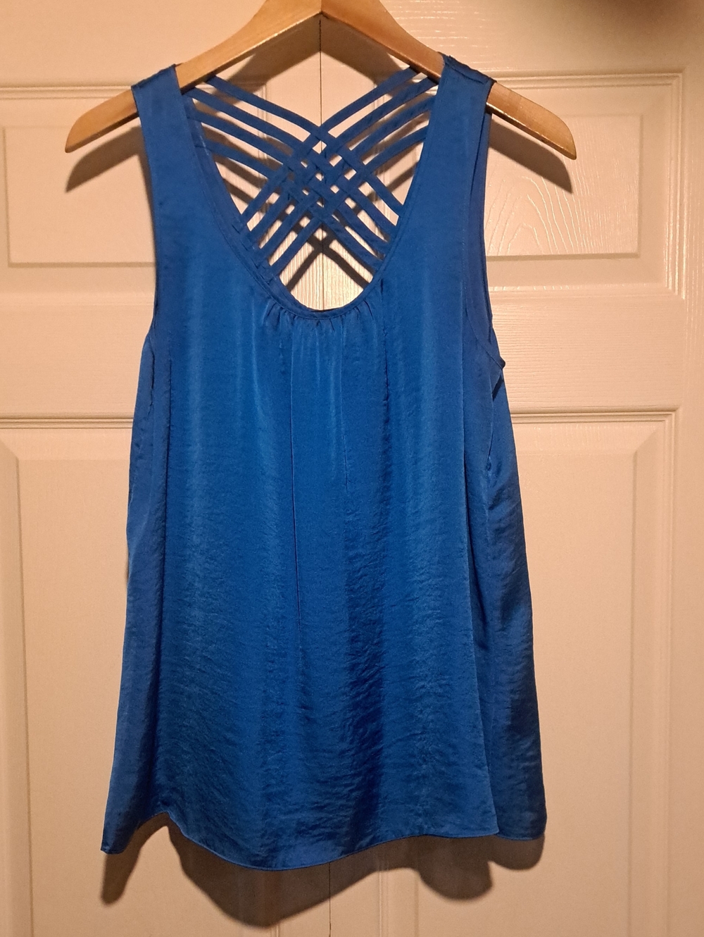 Spense-Blue Strappy-Back Sleeveless Women's Top